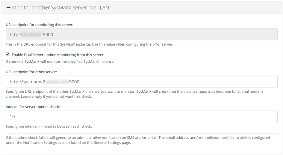 Screenshot of DualServer LAN uptime check