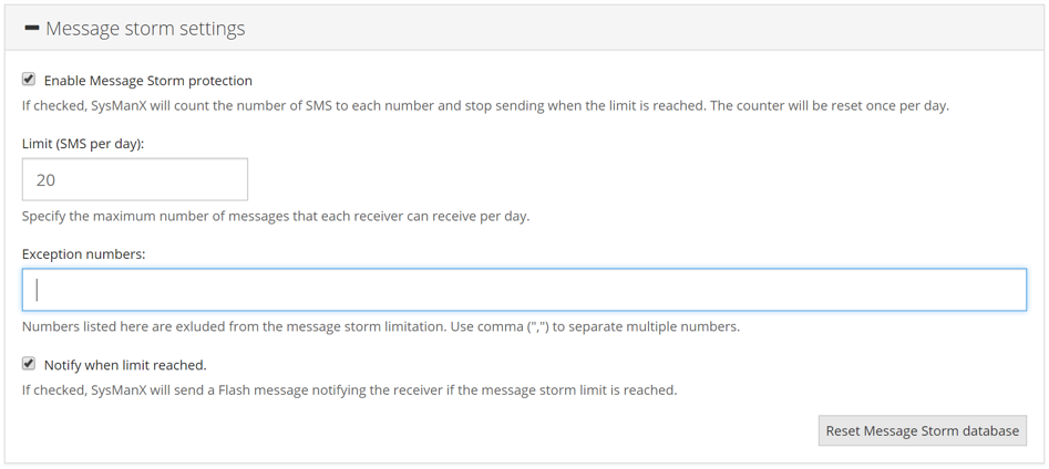 Screenshot of archiving settings